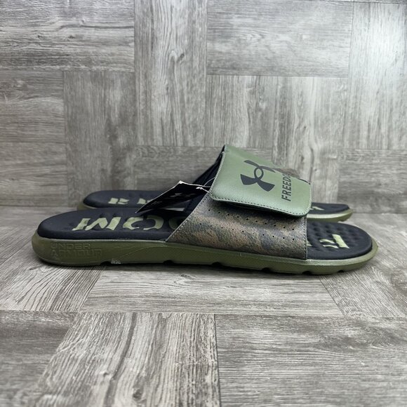 UA M Ignite Pro SL Freedom Men's size 18 Olive Green Slides - Picture 1 of 8